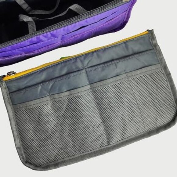 Handbag Organizer/ Purse Insert /Cosmetic Tote Bag/ Drawers/ Gray - NWT - Picture 3 of 6